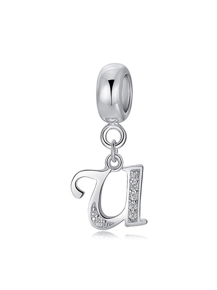 Copper Fashionable 26 Letters Of Charm Bead For Women Fit Bracelets Diy Making Anniversary Gift Fine Ladies Jewelry