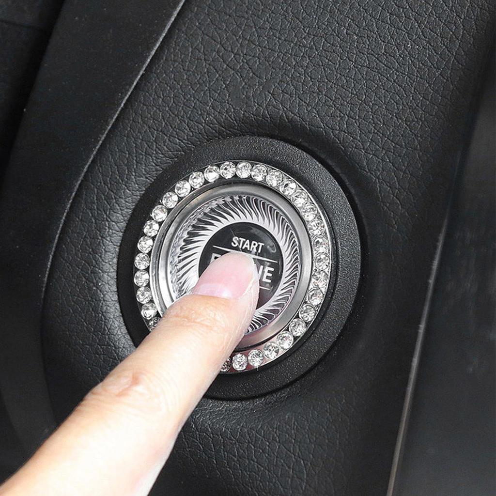 Start Stop Push Button Cover - Car Start Button Decoration Ring Car Handmade Diamond