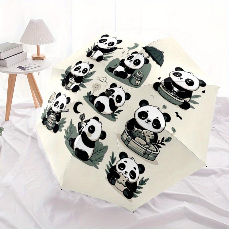 1pc Panda Activities Auto Open/close, All-Season Portable Folding Umbrella for Women & Men, Travel, Everyday, Formal Events -06157