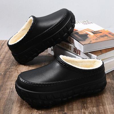 Chaussons à talon en coton et fourrure pour femmes: Velours antidérapant, rehausseur de hauteur et chaud pour l'automne/hiver 2024