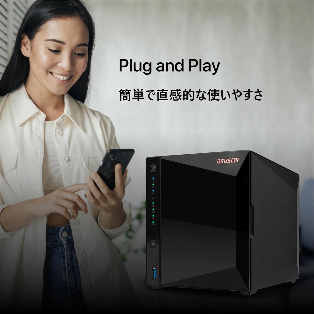 ASUSTOR ASUS Subsidiary NAS Kit AS3304Tv2 Drivestor 4 Pro Gen2 Equipped with CPU Port DDR42GB Memory Warranty Domestic Authorized Distributor Product