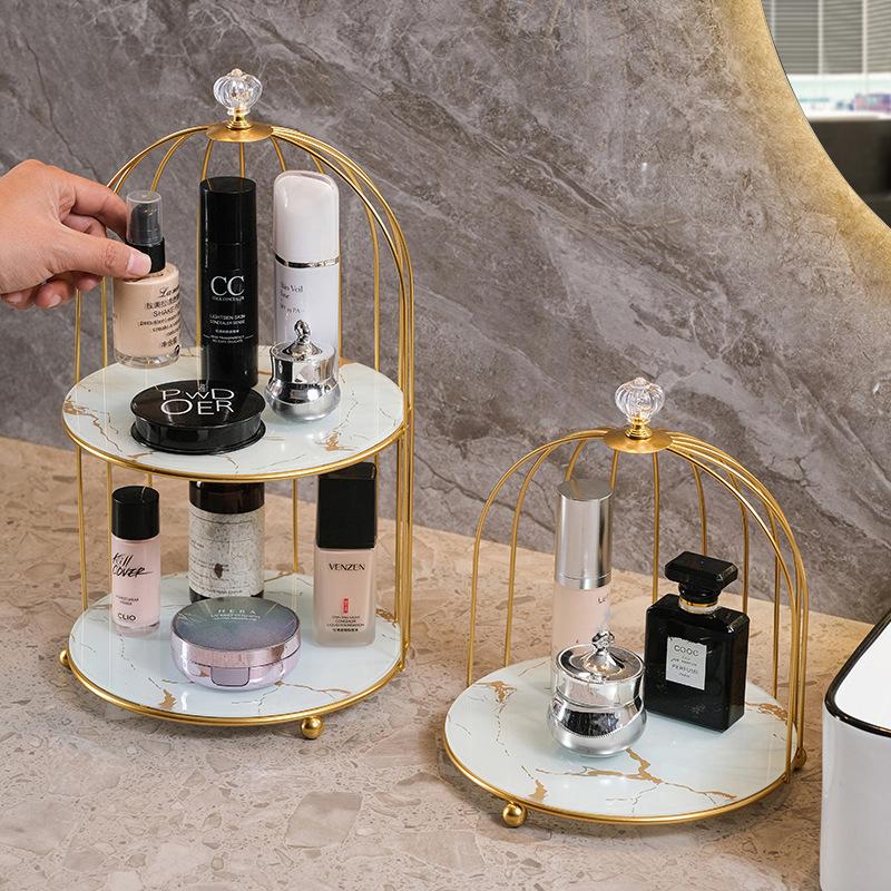 

Настольная полка для хранения Iron Art Deluxe Gold Органайзер для косметики Помада Духи Косметика Средства по уходу за кожей Стеллаж для хранения в ванной комнате