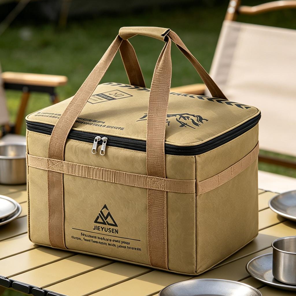 30/42L Camping Kitchen Organizer Waterproof Oxford Cloth Picnic Bag with Adjustable Shoulder Strap for Hiking Picnic Cookware