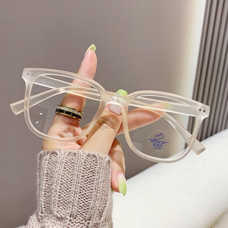 

Trendy Anti Blue Light Transparent Myopia Eyeglasses Classic Oversized Spectacle Frame Frame Near Sight Glasses Finished Minus Eyewear Diopter 0(anti-blue)