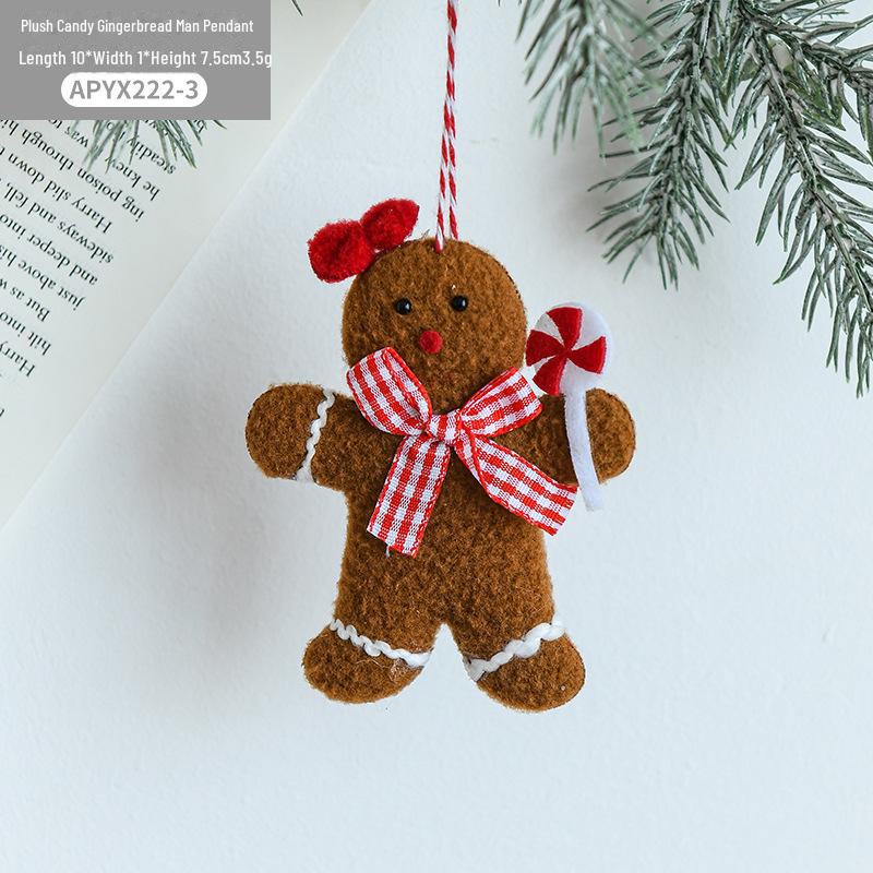 Christmas Tree Gingerbread Man Fabric Ornaments & Decorations
