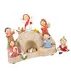 Resurrection Ornament Set with Detailed Figurines and LED Lighting for Christmas Home Decoration