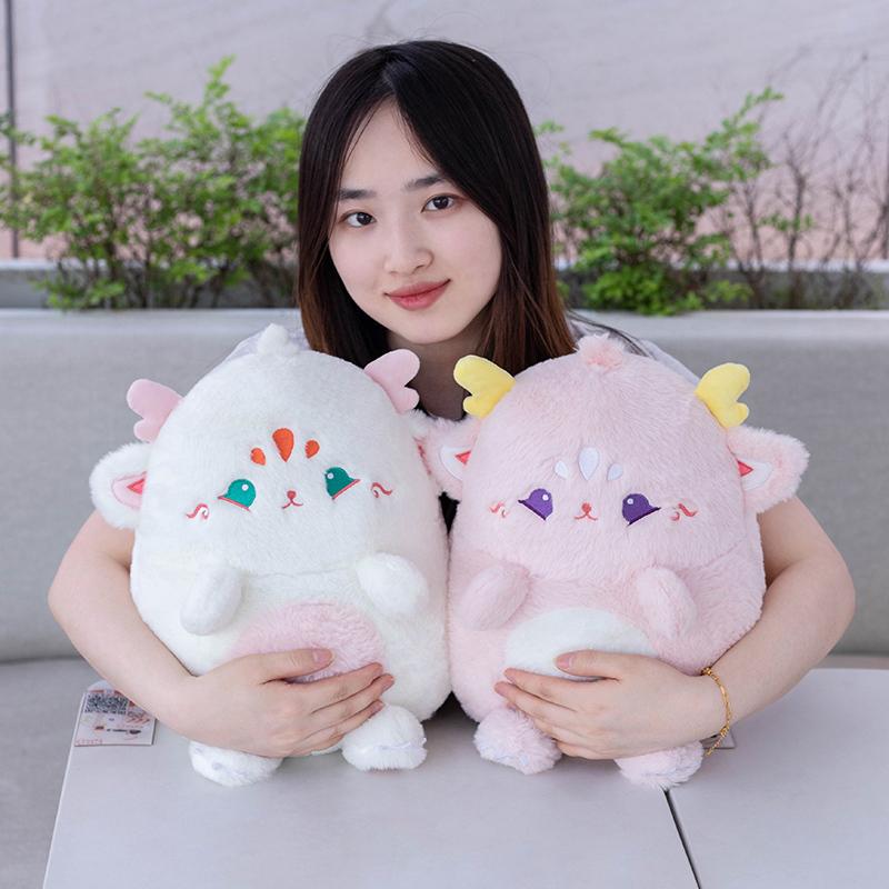 38Cm Cartoon Dragon Looong Doll Plush Toy Stuffed Fluffy Purple Pink White Green Animal Plushie Companion Sleeping Friend Gift