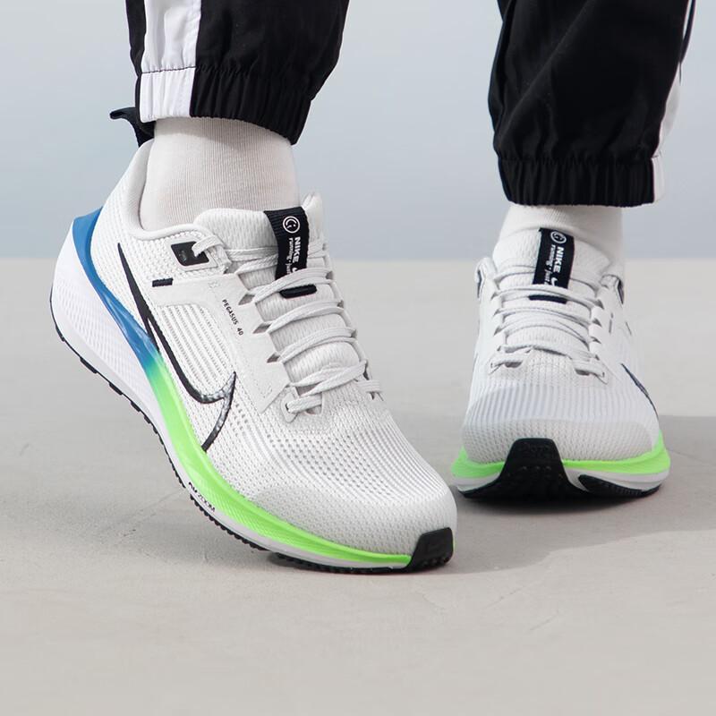 Nike Air Zoom Pegasus 40 GS Platinum Tint Green Strike Kids Sneakers White Black DX2498-006