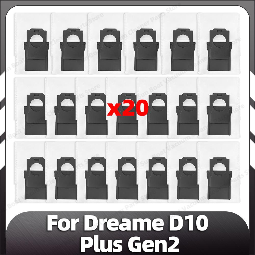 Compatible for Dreame D10 Plus Gen2 Replacement Main Side Brush HEPA Filter Mop Pad Dust Bags Spare Parts Accessories