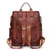 Soft Leather Backpack Women's Retro Large-capacity Schoolbag Lightweight Shoulder Bag Satchel Handbag Travel Daily and Shopping Bag