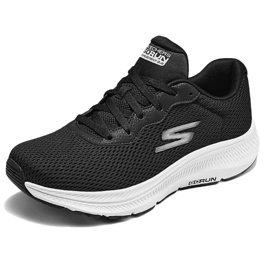 Skechers Go Run Consistent 2.0 Versátiles Cómodas Amortiguadoras Duraderas de Caña Baja Zapatillas de Running para Hombre Zapatillas de Running Negro Blanco 220864-BKW