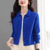 Autumn Korean Lapel Sweater Women's Loose Long Sleeve Casual All-match Short Knit Cardigan Ladies Knitwear Coat Top