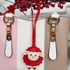 Cute Sheep PU Leather Keychain Cartoon Lamb Decorative Bag Charm Pendant Water Resistant Thanksgiving Gift for Friends