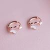 PONYKISS Sterling Silver Mini Shell Butterfly Hoop Earrings for Women Minimalist Cute Insect Fine Daily Accessories