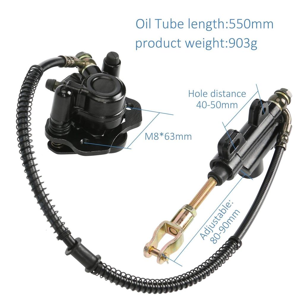 Rear Hydraulic Foot Brake Assembly Caliper Master Cylinder ATV Quad Buggy GoKart