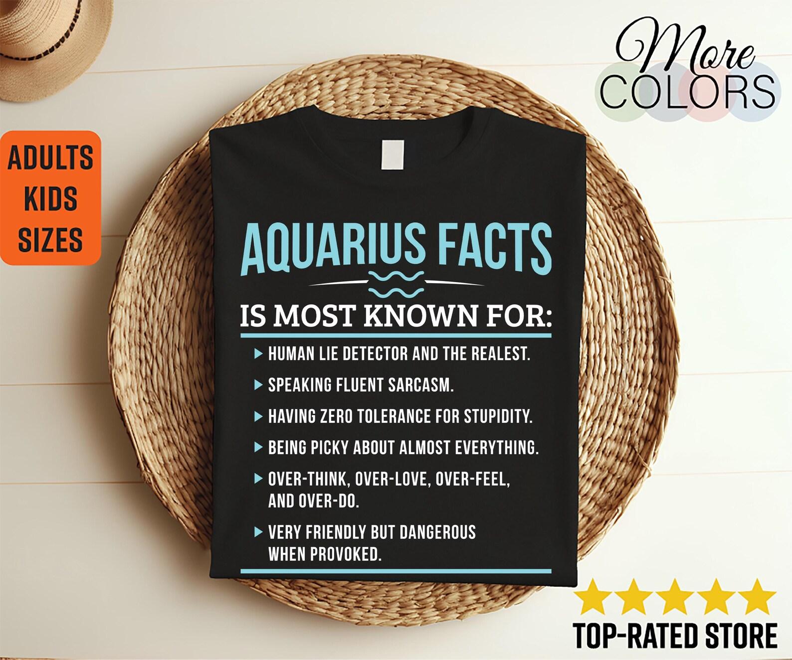 Aquarius Traits Facts Horoscope Zodiac Astrological Sign Funny T-Shirt, Born January 20 - February 18 Gifts, Birthday Christmas Present 160