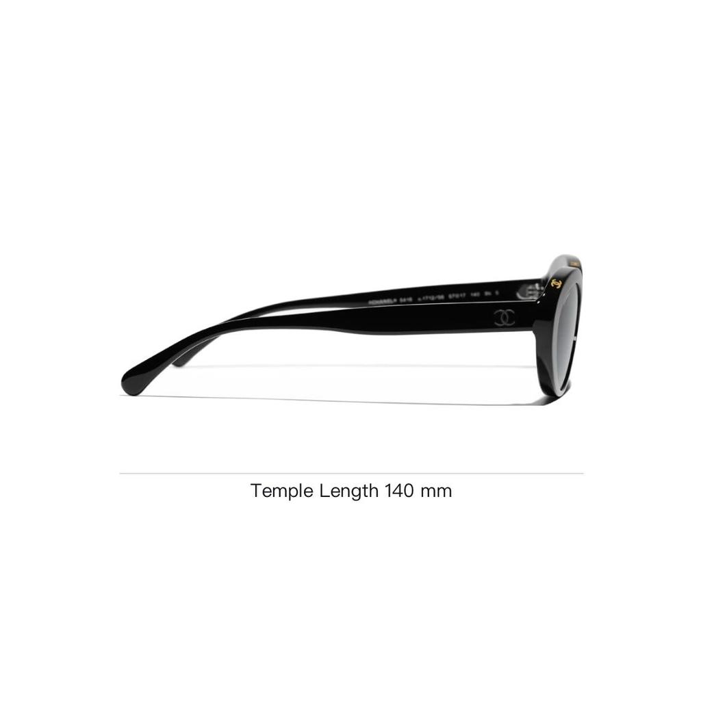Chanel Logo Cat Eye Sunglasses Unisex Sunglasses Black CH5416-1712-S6