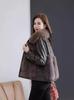 Women's Autumn/Winter Faux Fur Leather Jacket Patchwork Parka with Mink Fur Trim - High-End Style