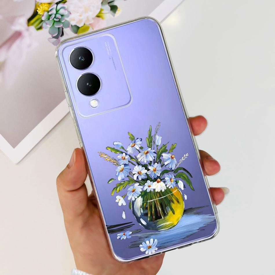 For Vivo Y17s Case 2023 Elegant Pattern Soft Silicone TPU Phone Back Cover For Vivo Y17s 4G VivoY17s Y 17S Bumper