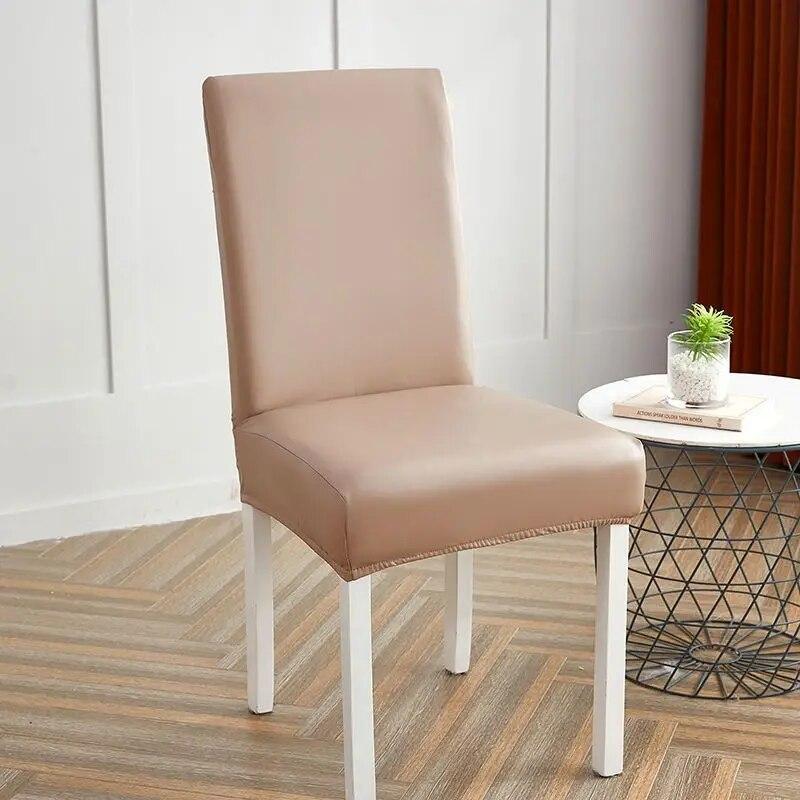 Waterproof Chair Cover PU Elastic Universal Leather Seat Cover Living Room Hotel Dining Table Anti-fouling Duty Free Chair Cover