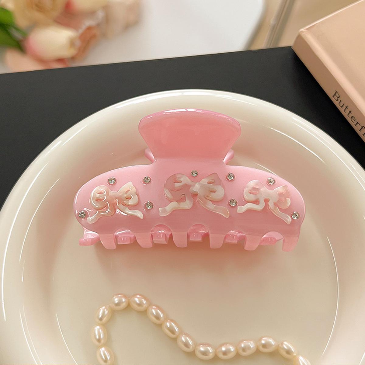 

1 шт. Ацетат Сладкие Стразы Цветы Зажим-краб Полусобранная Средняя Заколка Темпераментный и Универсальный Головной Убор