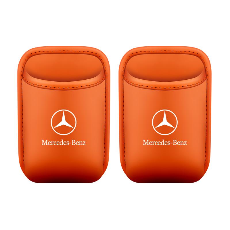 AAN1 2PCS PU Leather Car Door Cup Holder Organizer Box for Mercedes-Benz C E A S GLC GLE GLB G Class Etc Seat Back Clip Storage
