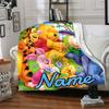 Custom Name Winnie Pooh Adventure flannel Blanket for Super Soft Cute Comfort Blanket for Travel Bedding Couch Sofa Blanket