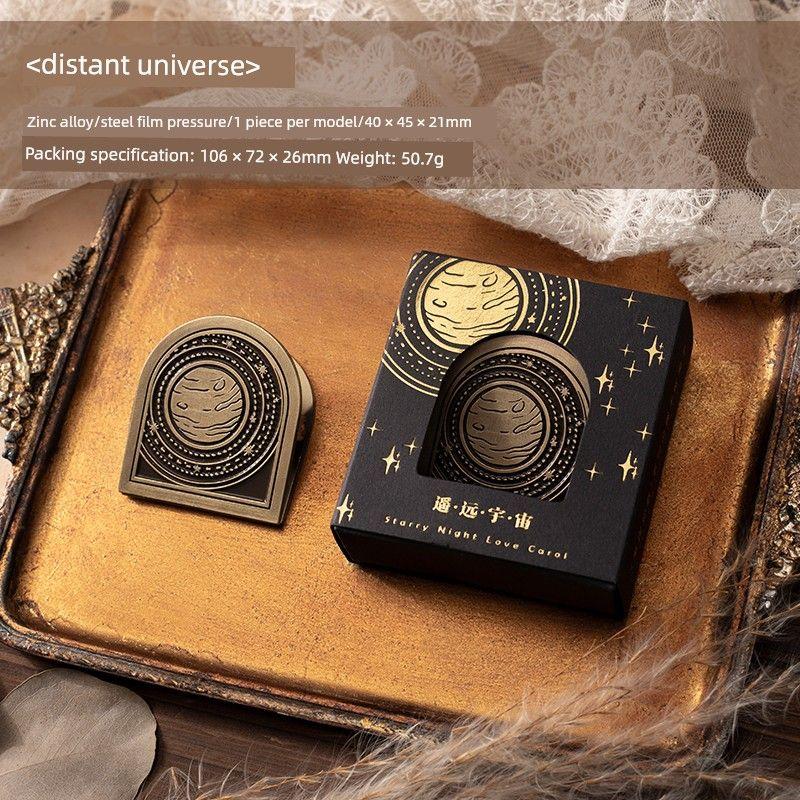 Vintage Travel Fixing Clip Multi-Function Bill Notebook Distant Universe