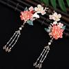 Vintage Chinese Style Hair Clip Handmade Tassel Flower Hair Clip For Women Girls Elegant Hanfu Metal Jewelry Hair Accessories