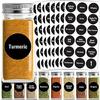 180pcs Preprinted Spice Jar Sticker Labels Water Resistant Write-On Reusable