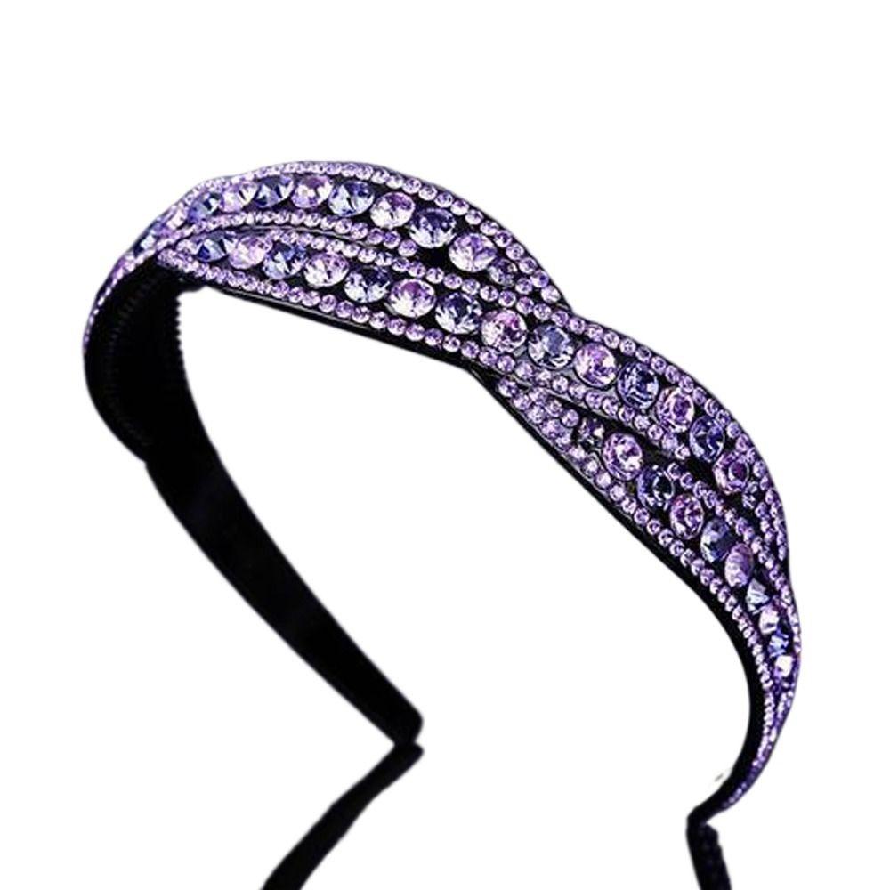 Hairband Shinny Crystal Cross Sweet Headband Korean Style Hair Hoop Rhinestone Girls Hair Hoop