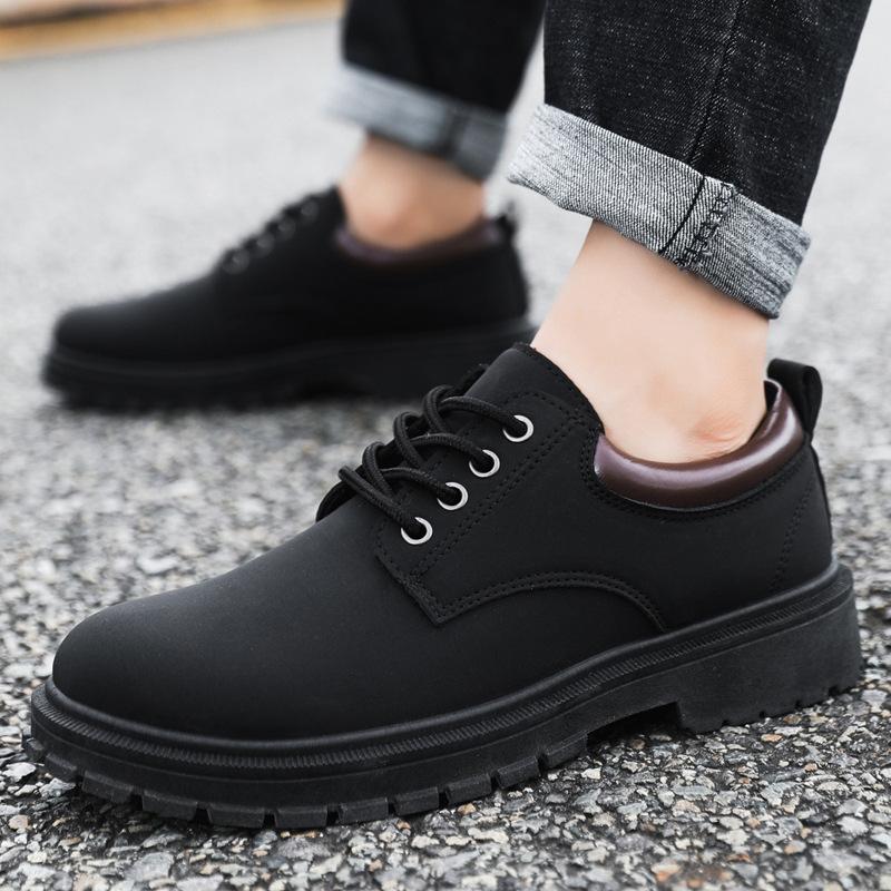 2025 New Autumn Men's Shoes Platform Tooling Shoes Men's Retro Short Boots Casual Low-top Martin Boots Work Shoes Men