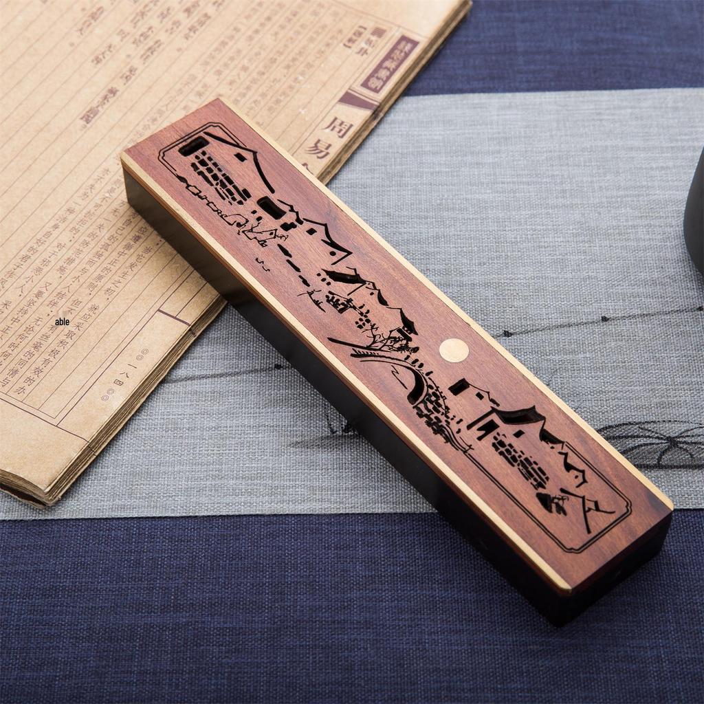 Zen-Style Wooden Incense Burner: Cultural Chinese Ornament for Home - Creative Solid Wood Stick Burner with Gift Box