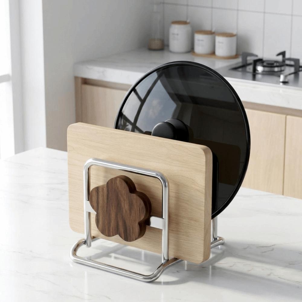 Stable Cutting Board Rack Vintage Style Countertop Draining Storage Shelf for Kitchen