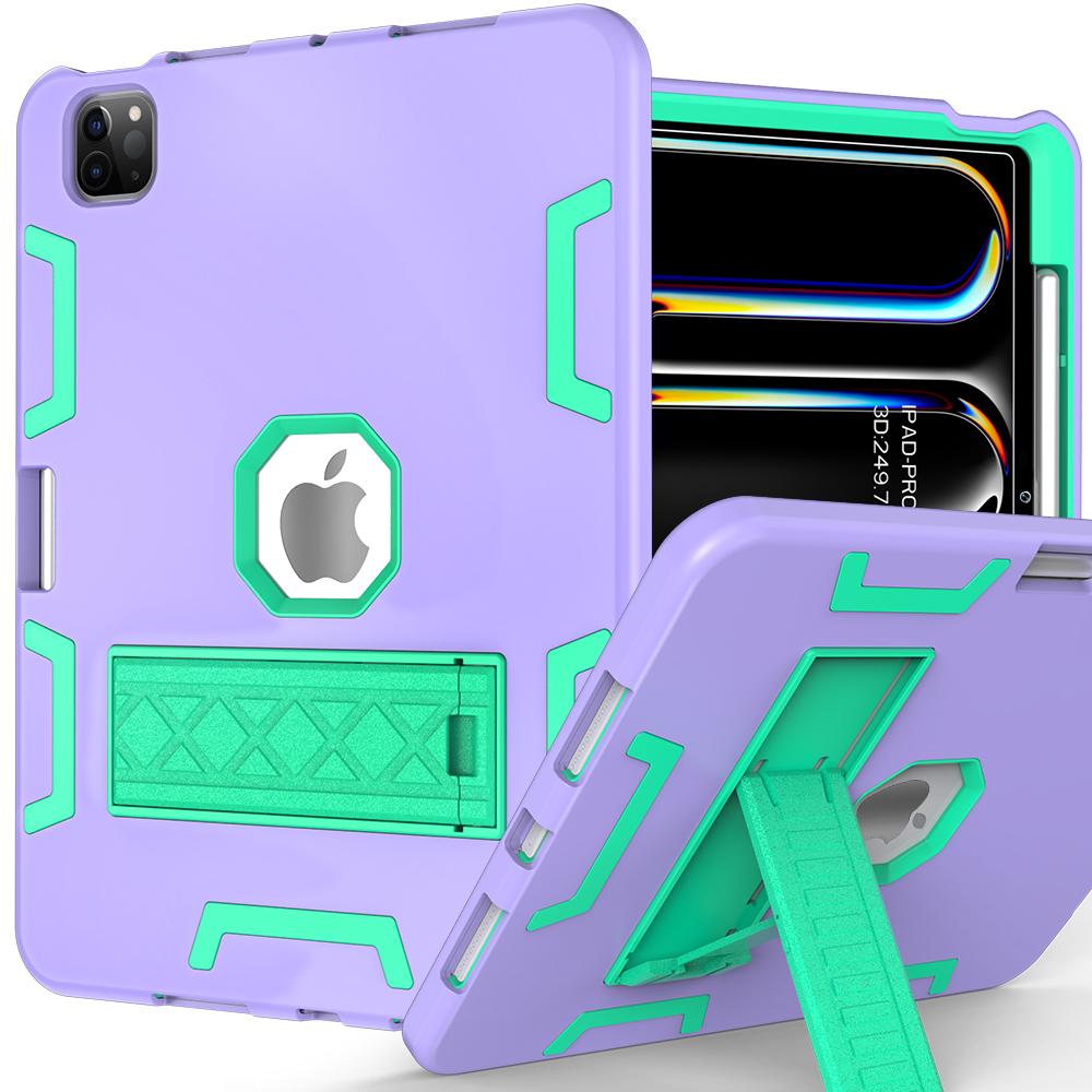 

Для iPad Про 13 (2024) Чехол Силикон+ПК с подставкой Чехол для планшета с держателем для карандаша D