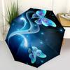 Blue Butterfly Glitter Wallpaper, Digital DownloadUmbrella, Cute Umbrella with Cute Design, Portable 3-Fold Compact Umbrella for Men & Women, Valentin