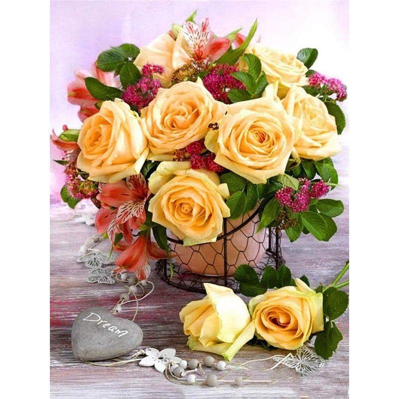 DIY Diamond Painting Flower Diamond Art Diamond Embroidery Rhinestone Mosaic Gift Home Decoration Picture