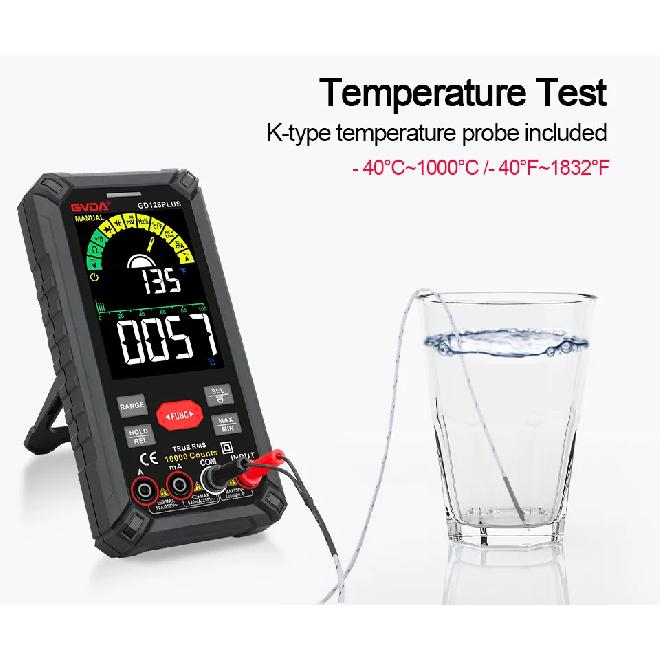 GVDA Professional Digital Multimeter True RMS Capacitance Tester Rechargeable Battery Ohm Hz AC DC 1000V 10A Multitester Meter