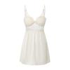 Women's Satin Lace Mesh Ruched Push Up Padded Cami Sleep Dress with Robe