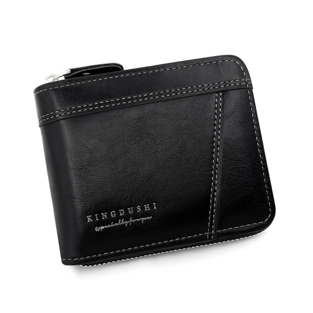 

Fashion PU Leather Men Business Wallet Soft Multi-card Slot Coin Purse Multifunctional Zipper Card Holder