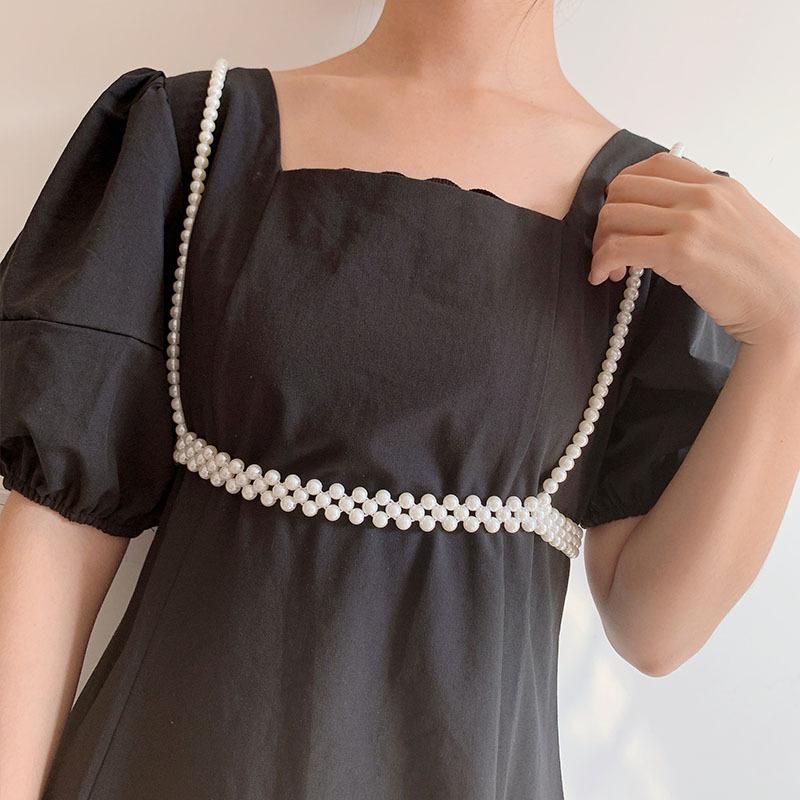 

Темперамент Эластичный Эластичный Ремень-Подтяжка, Женский Декоративный Костюм Платье Жемчужная Поясная Цепочка Тренд