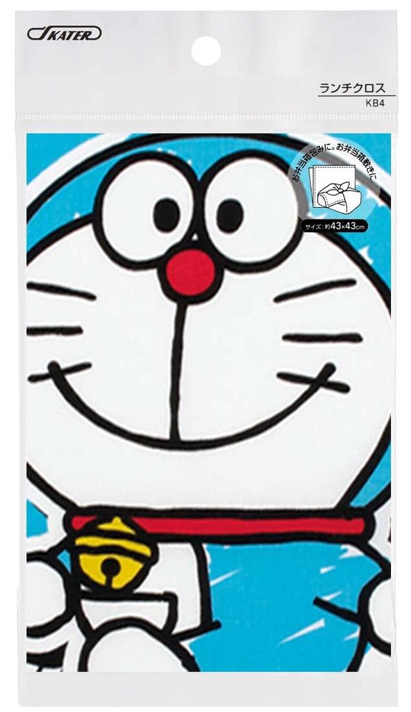 Skater Lunch Cloth with Doraemon Made in Stickers, 43x43cm, Japan, KB4-A