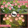 Solar Carnation Flower Lights Outdoor Waterproof Warm White LED Stake Lamp for Yard Lawn Patio Pathway Landscape Decoration