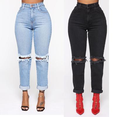 European And American Women'S Jeans With Holes Look Thin And Stretchy, Women'S Jeans, Women'S Pants