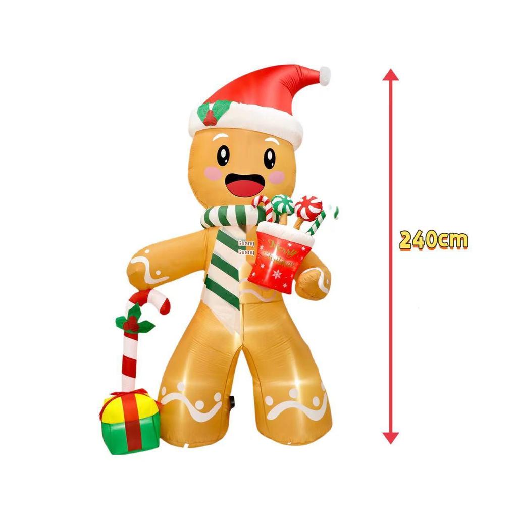 2024 Neue aufblasbare Lebkuchen-Weihnachtsdekoration für den Außenbereich Spielzeug
