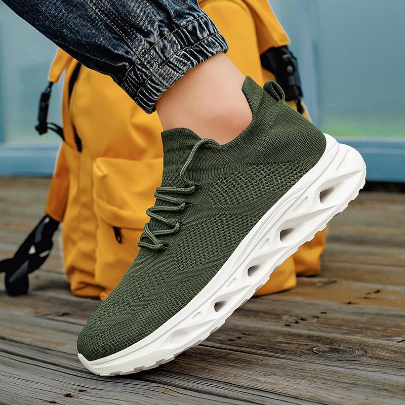 Fashion Breathable Green Mesh Sneakers Men's Running Shoes Are Lightweight and Fashionable Suitable for Casual Wear Casual Sneakers 2025