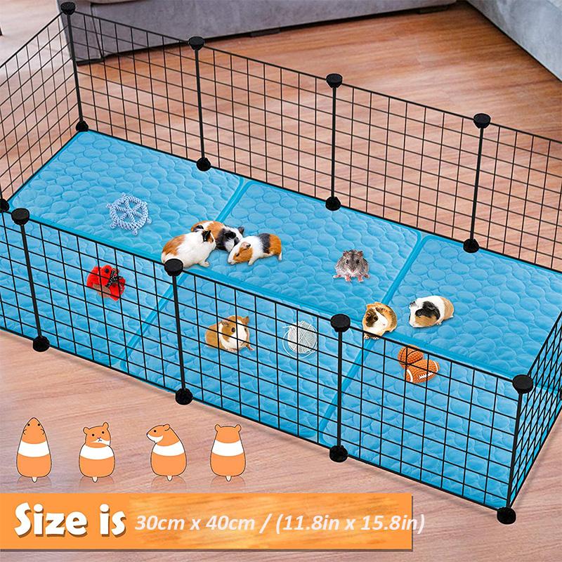 4PCS Guinea Pig Cage Liners Summer Small Animal Cooling Mat Breathable Hamster Pee Pad for Rabbit Cage Hedgehogs Pet Item