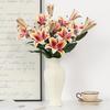New high-luxury 3D small lily simulation flower, light luxury home decoration 3 lilies