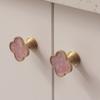 Four Leaf Clover Shape Brass Door Knobs and Handles for Cabinet Drawer Door Wardrobe Creative Decorative Furniture Handle Drawer