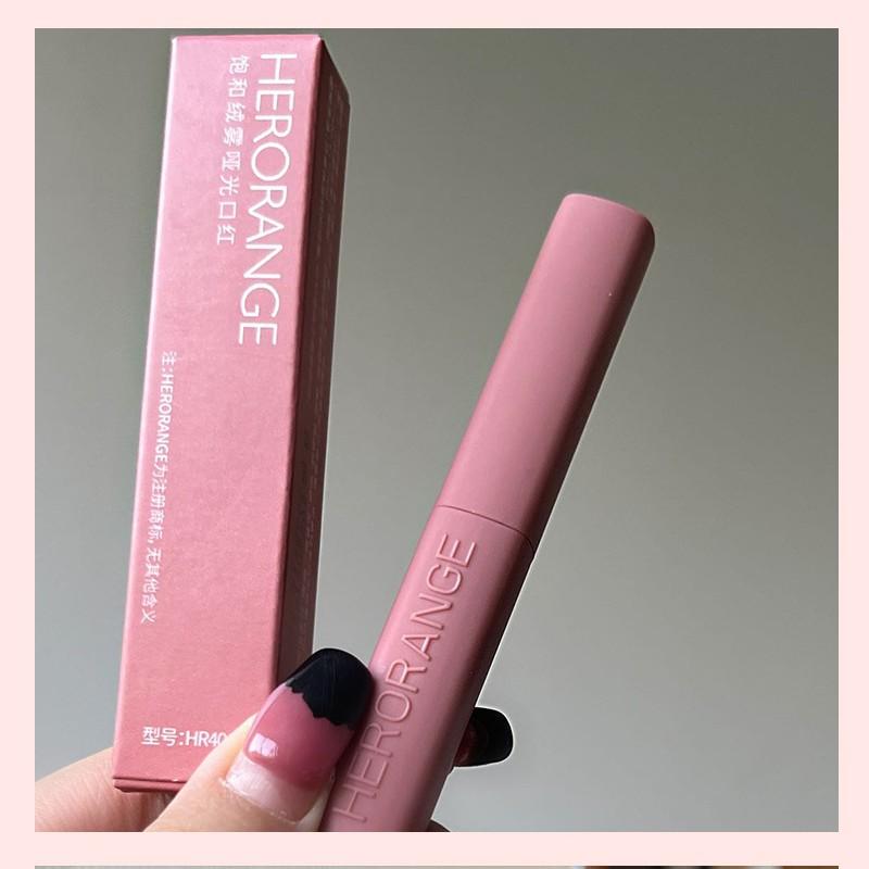 HER ORANGE~Saturated Velvet Mist Ruj mat cu tub fin Ruj roșu pozitiv mat catifea